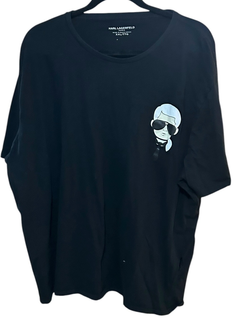 Karl Lagerfeld Paris Men's Character Graphic T-Shirt 100% Cotton Black XXL